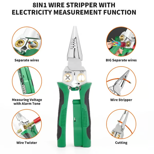 9-in-1 Wire Strippers with Electrical Tester