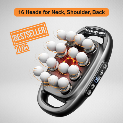 Multi-functional body massager – 8 or 16 massage heads for neck, shoulders and back.
