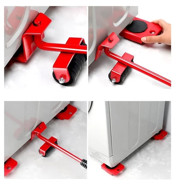 Moving Tools Set with Adjustable Height 360° Rotating Wheels