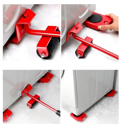 Moving Tools Set with Adjustable Height 360° Rotating Wheels
