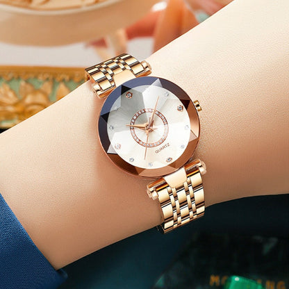 Waterproof women's watch with starry diamond dial