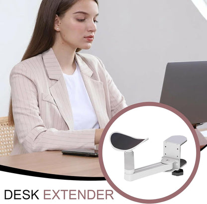 Arm Rests for Desks, Aluminum Alloy Elbow Support Extender, 3-Levels Height Adjustable Chair Accessory, Desk Cradle Rotating Elbow Cushion for Typing, Manicure Table, Recliner, Office