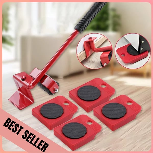 Moving Tools Set with Adjustable Height 360° Rotating Wheels