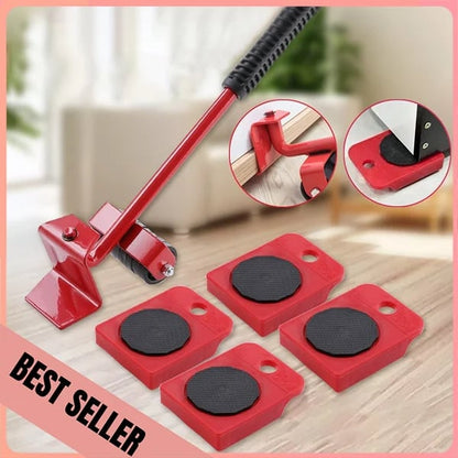 Moving Tools Set with Adjustable Height 360° Rotating Wheels