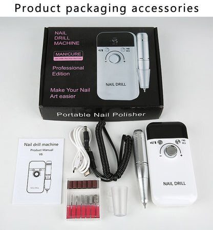 Portable Nail Polisher and Remover - 45000 RPM High-Speed Rechargeable Manicure Machine for Professional Nail Salons