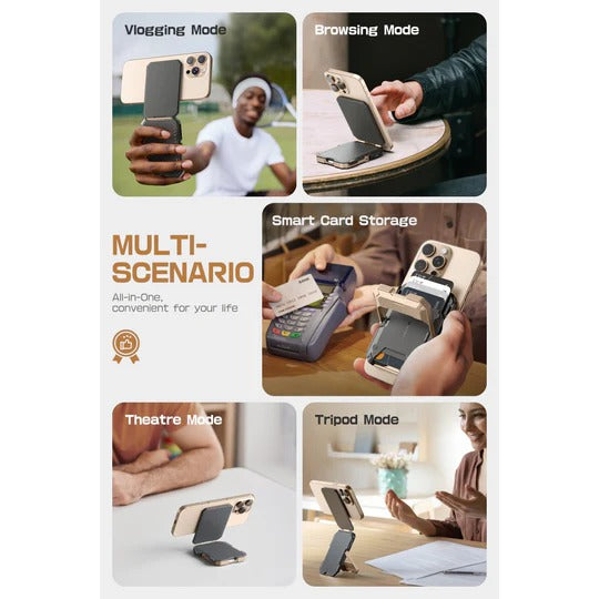 MagFlip Magnetic Wallet with Stand-Black