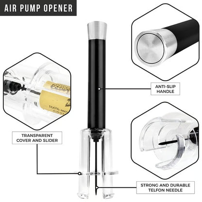Air Pump Cork Remover Wine Bottle Opener Set